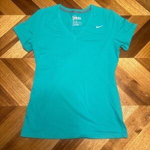 Nike Women's Aqua V-Neck Dri-FIT Tee